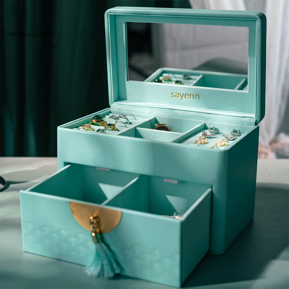 双层抽拉收纳首饰盒